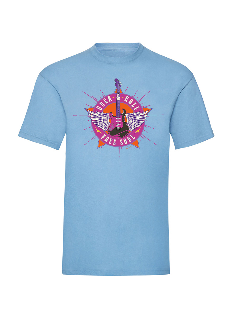 T-shirt Rock Guitar - Light Blue